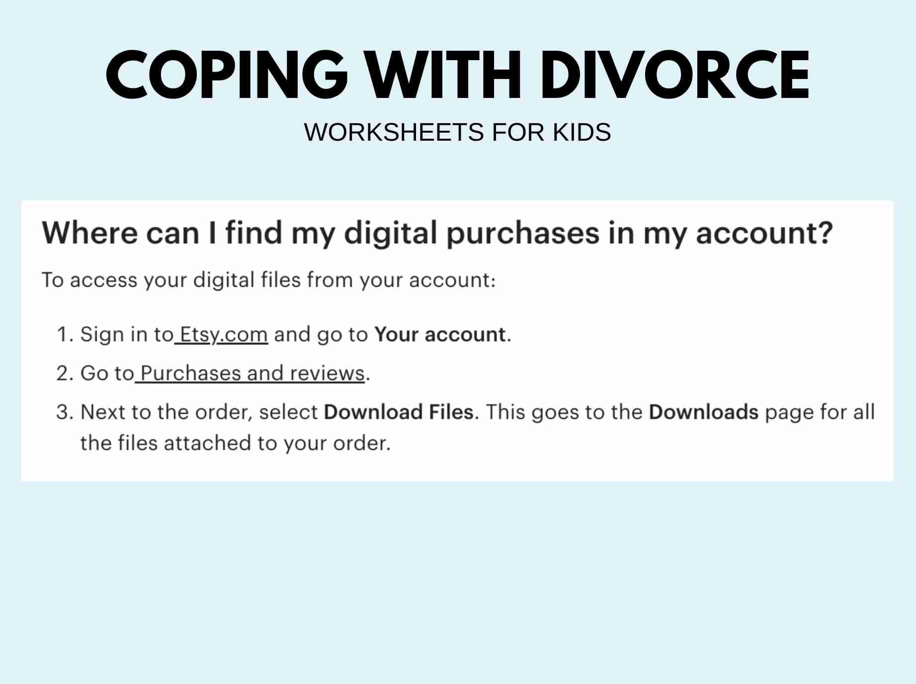 Divorce Worksheets for Kids, Separation Journal, Therapy Worksheets ...