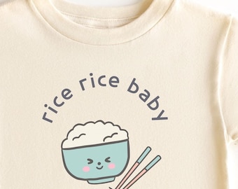 Personalized Rice Baby Bodysuit T-Shirt, Cute Asian Kids Shirt, Kawaii Shirt, Asian Baby Shower, Pregnancy Announcement, Kids Birthday