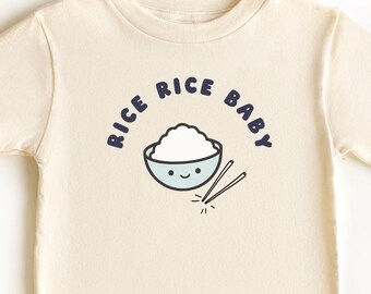 Rice Baby småbarns barntröja, personlig babybody, koreansk babyshower, personlig graviditetsmeddelande, barns snacks-mattröja