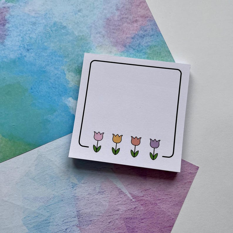 Tulip Doodle Memo Pad - Etsy