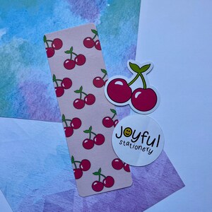 Cherry Bookmark - Laminated