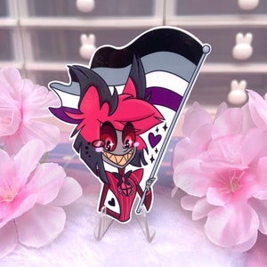 Sticker drapeau Alastor Asexué - Sticker kawaii pastel pour ordinateur portable
