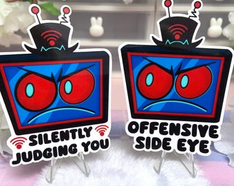 Vox offensive side eye sticker - waterproof glossy kawaii cute decal