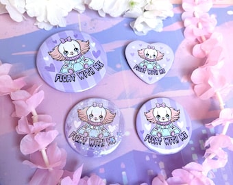 Pin de IT de Pennywise Kawaii Flota conmigo - XXL kawaii lindo botón pastel estilo decoración bolso ita