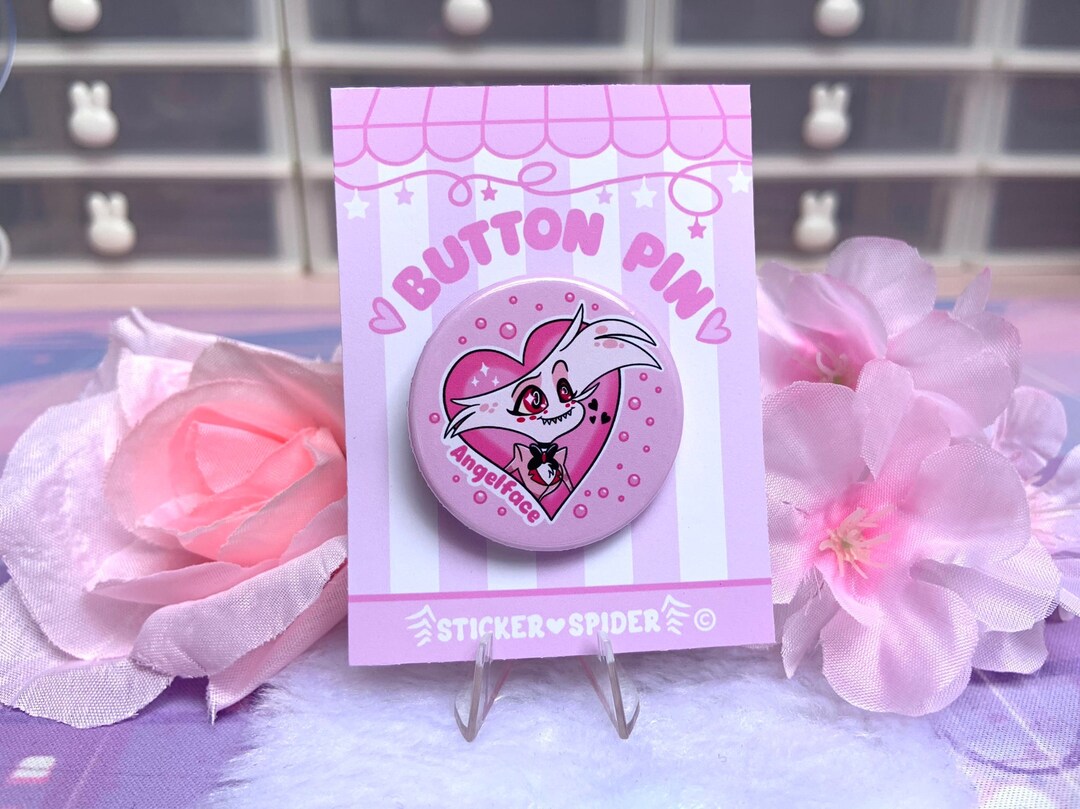 Angel Dust Pink Button Pin - Heart Kawaii Cute Decor Style Ita Bag - Etsy