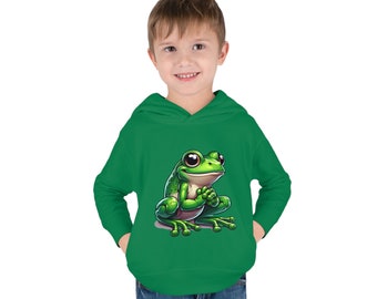 Cute Frog Unisex Toddler Pullover Fleece Hoodie Sweatshirt