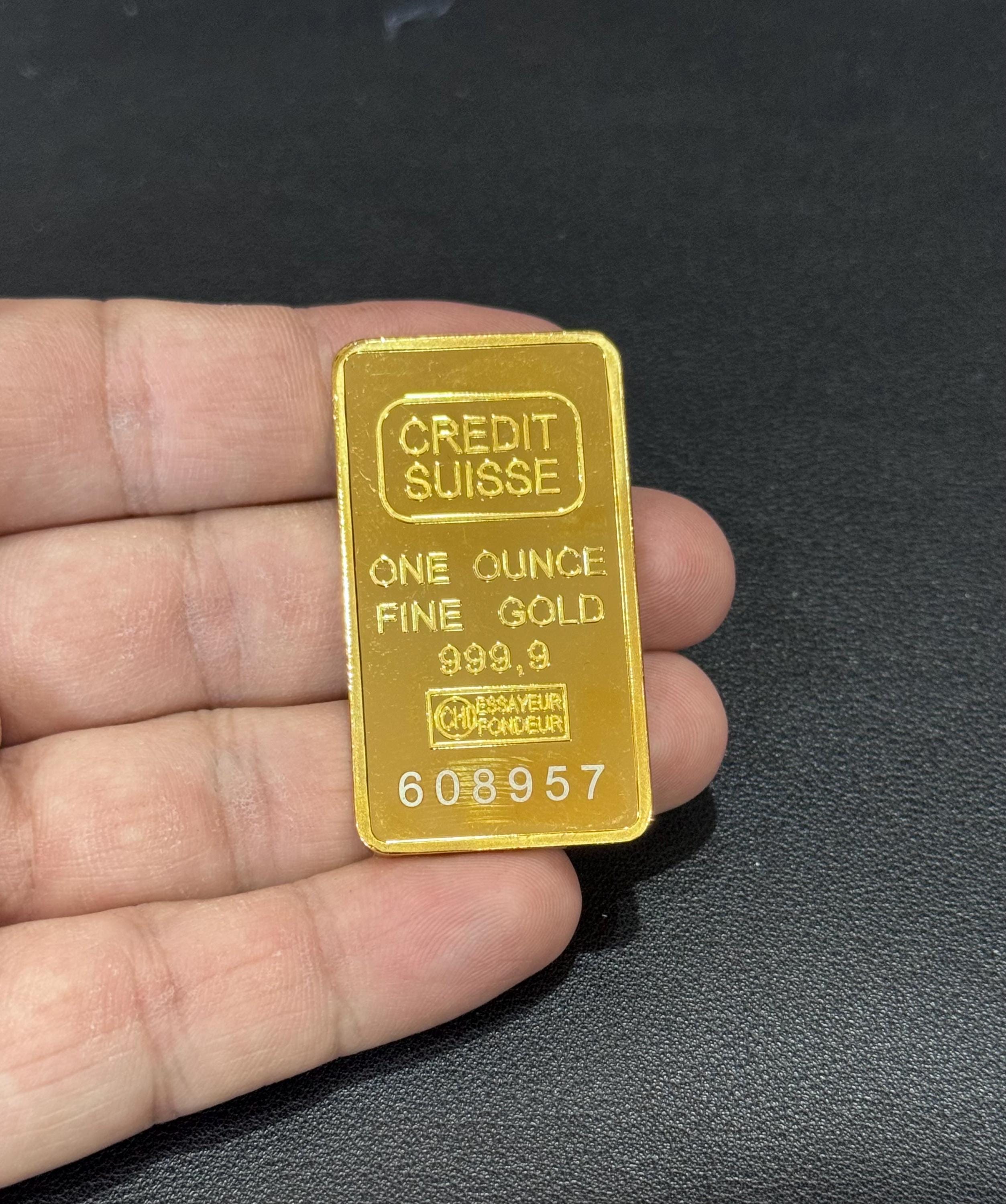 Credit Suisse 1 Oz Gold Plated Bar - 24k - Reprodution - Etsy