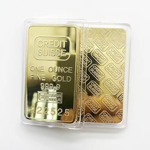 2025 - 1 OZ Gold Bullion - Credit Suisse - 24k Gold Plated commemorative bar