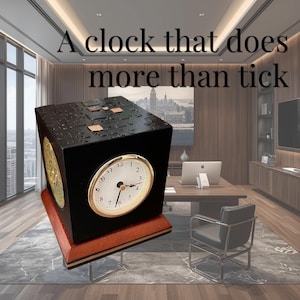 Four‑Function Rotating Desk Clock