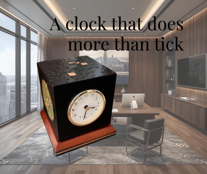 Four‑Function Rotating Desk Clock image 1