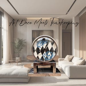 Stainless Harlequin Art Deco Clock