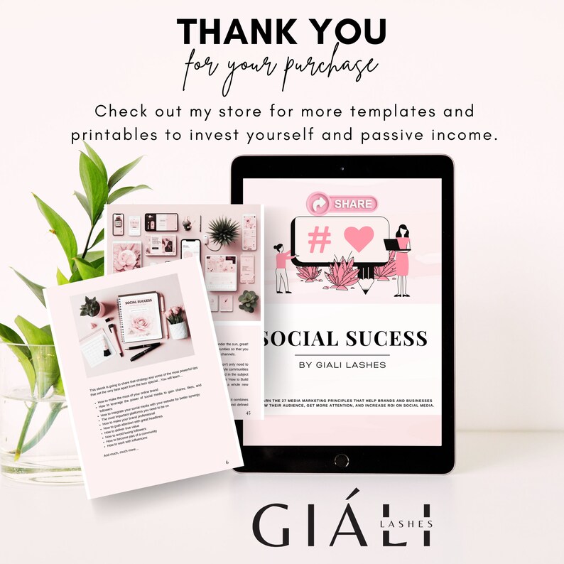 Social Media Success Ebook, Canva Templates, Done For You Digital Marketing Strategy, Lead Magnet Ebook, Passive Income Ebook With MRR