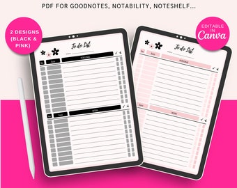 Goodnotes-takenlijstsjabloon, ongedateerde taaktracker (digitale download)