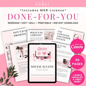 Social Media Success eBook, Canva Templates w/ Resell Rights, Done for You Digital Marketing Strategy, Coaching Lead Magnet, Passive Income