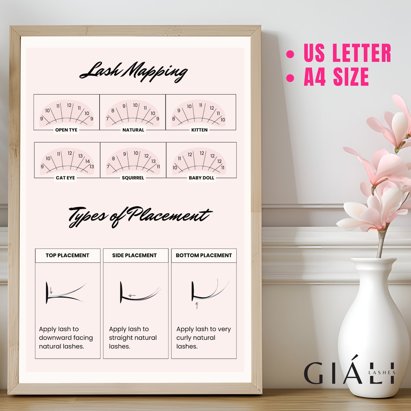 Hybrid Lash Example.pdf Lash Mapping Poster, Classic Volume Hybrid Eyelash Extension (PDF Print ...