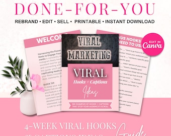 Unlock your Instagram Success, Hooks Ebook for Digital Products, Social Media Marketing Templates w/ MRR, Instagram Posts, Passive Income
