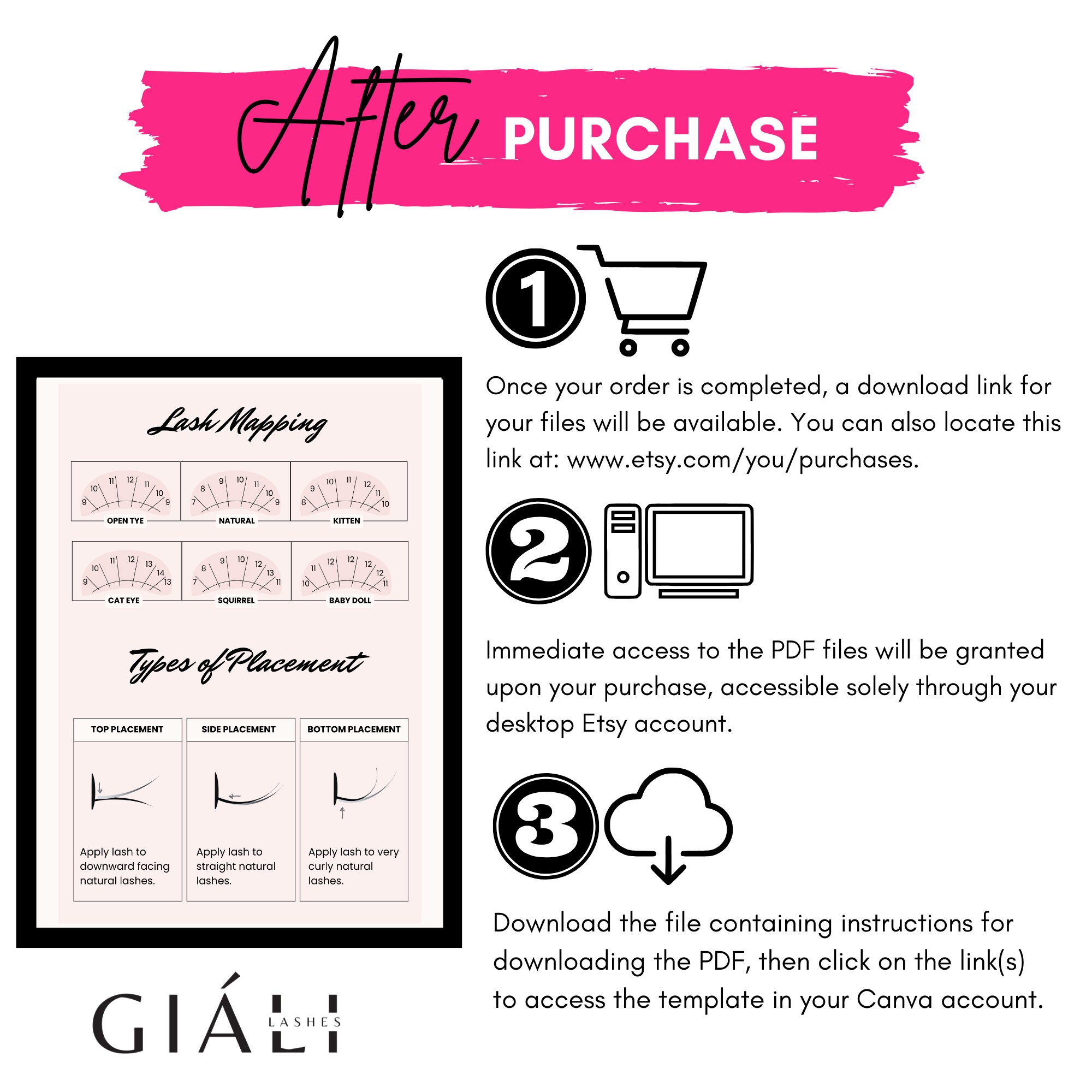 Hybrid Lash Example.pdf Lash Mapping Poster, Classic Volume Hybrid Eyelash Extension (PDF Print ...