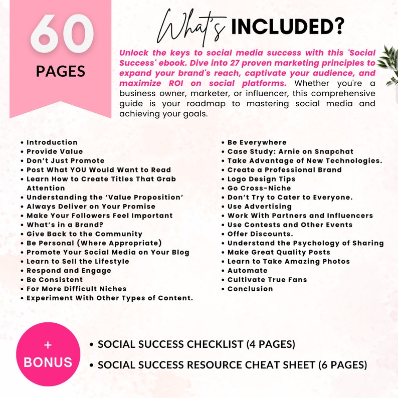 Social Media Success Ebook, Canva Templates, Done For You Digital Marketing Strategy, Lead Magnet Ebook, Passive Income Ebook With MRR