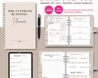 Ultimate Business Planner Bundle | Small Business Planner, Business Planner Template & Resell Rights, Passive Income, Printable Planner,