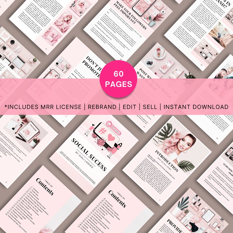 Social Media Success Ebook, Canva Templates, Done For You Digital Marketing Strategy, Lead Magnet Ebook, Passive Income Ebook With MRR