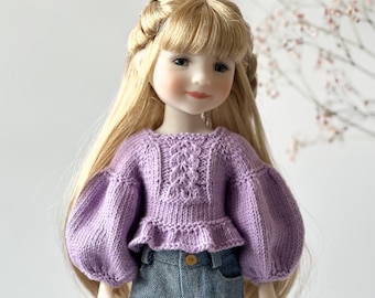 Ruby Red Fashion Friends Lilac Sweater, 14 14.5 inch doll, Minouche Petitcollin, Gôtz Little Kidz, Wellie Wishers, 34 37 cm doll clothes