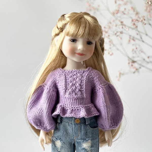 Ruby Red Fashion Friends Lilac Sweater, 14 14.5 inch doll, Minouche Petitcollin, Gôtz Little Kidz, Wellie Wishers, 34 37 cm doll clothes