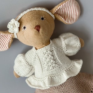 Hand-Knitted Doll Blouse: Cotton Sweater for Hazel Village & Dinkum Dolls
