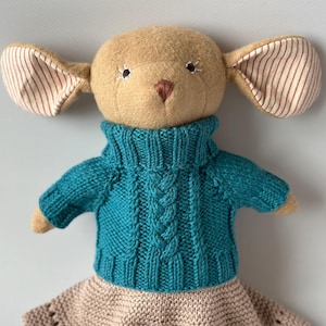 Hand-Knitted Sweater for Hazel Village 13-14&quot; Dolls: Cotton-Merino Blend