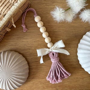 Love Beaded Tassel, Decorative Tassel Ornament, Farmhouse Decor, Tiered Tray Decor, Shelf Decoration, Bead Ornament, Valentines Decor