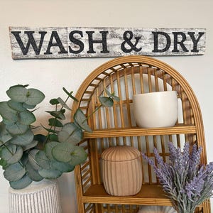 Wash & Dry Sign, Wash and Dry Wood Sign, Laundry Room Decor, Laundry Sign, Farmhouse Decor, Pantry Decoration