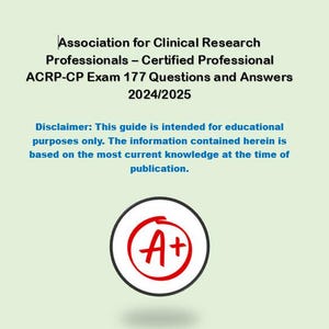 Domande e risposte dell'esame ACRP-CP 177 2024/2025