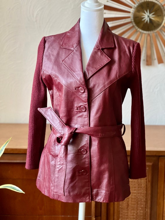 Vintage leather blazer - image 1