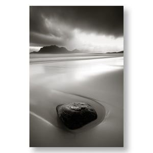 Paisaje marino minimalista - Imprimible y descargable - Póster artístico en blanco y negro - Póster zen - Decoración de pared elegante