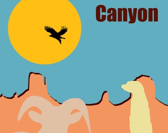 Vintage Grand Canyon Posters Digital Download Bundle - Retro Travel Art Prints