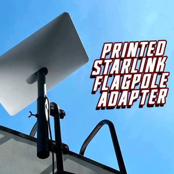 Dish Flag Pole and RV Ladder Adapter for Starlink