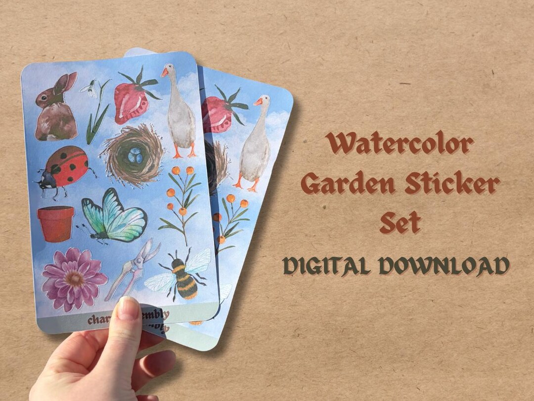 Watercolor Garden Sticker Set | Cute Stickers for Planner, Journal ...