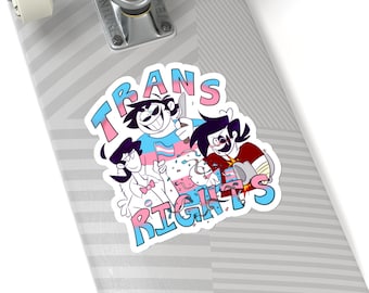 Spooky Month Trans Rights Kiss-Cut Vinyl Stickers