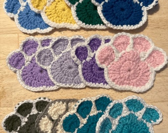 Crocheted Pet Paw Coaster | Acrylic Animal Lover Gift