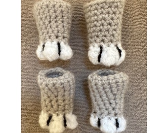 Cat Paw Chair Socks | Crocheted Cat Paws | Chair & Floor Protector