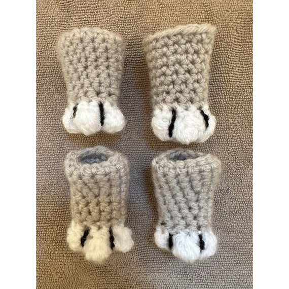 Cat Paw Chair Socks Crocheted Cat Paws Chair Floor Protector