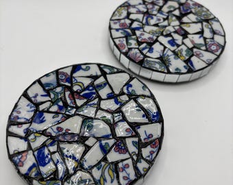 Rockstar Porcelain Coasters, sturdy 4" diameter round coasters