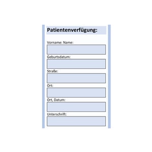 Patientenverfügung für den Geldbeutel mit Schutzhülle Bild 1