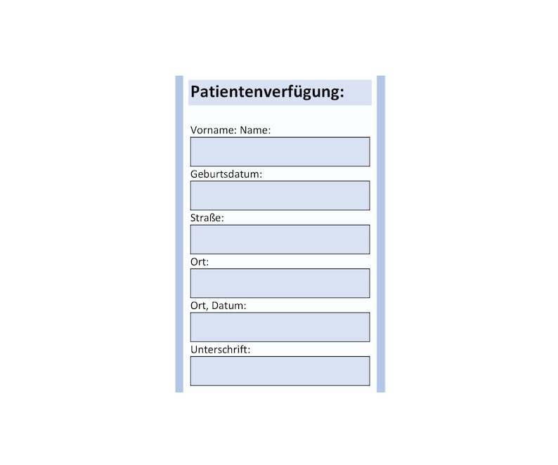 Patientenverfügung für den Geldbeutel mit Schutzhülle Bild 1