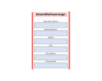 Vorsorgevollmacht für den Geldbeutel mit Schutzhülle