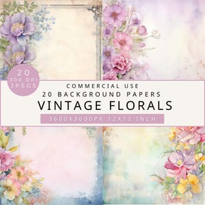 Watercolor Wildflower Junk Journal Papers: Vintage Floral Ephemera (Digital Download)