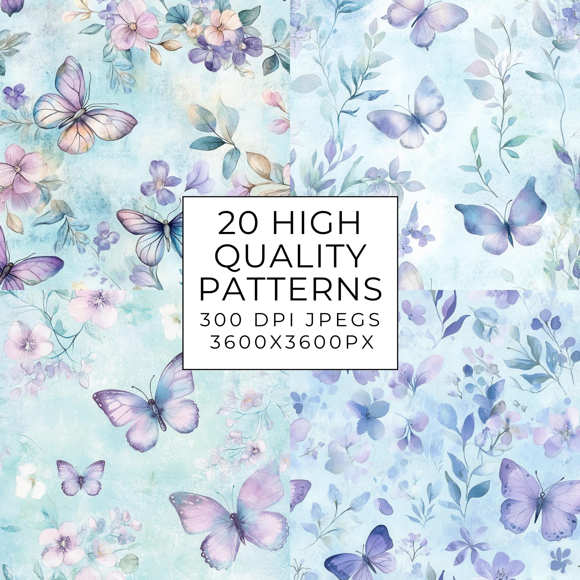 Spring Butterfly Seamless Paper, Pastel Scrapbooking Patterns Digital ...
