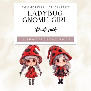 Clipart Gnomo coccinella, Clipart coccinella, Clipart Ragazza Gnomo, Gnomi PNG, Decorazione della scuola materna, Diario spazzatura, Creazione di biglietti, Etichetta regalo, Gnomo carino