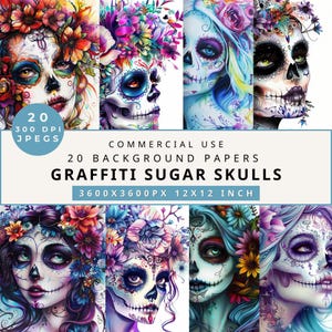 Sugar Skull Decoupage Papier, Sugar Skull Geschenkpapier, Day Of The Dead Aqua, Mexikanische Muster, Kartenherstellung, Graffiti Sugar Skull, Scrapbook