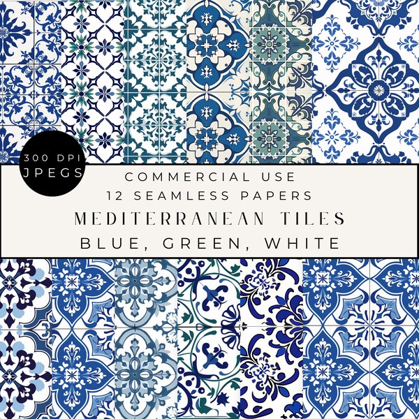 Blue and White Tile - Etsy