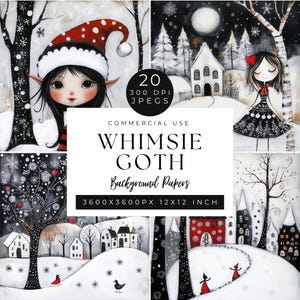 Whimsical Christmas Digital Backdrop, Whimsical Christmas Clipart Watercolor Digital Paper, Printable Art For Card Making, Quirky Background